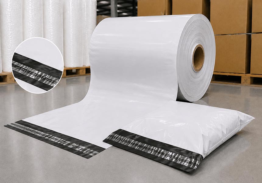 Courier Bags On Roll manufactured by Golden Wolf Plastic Factory